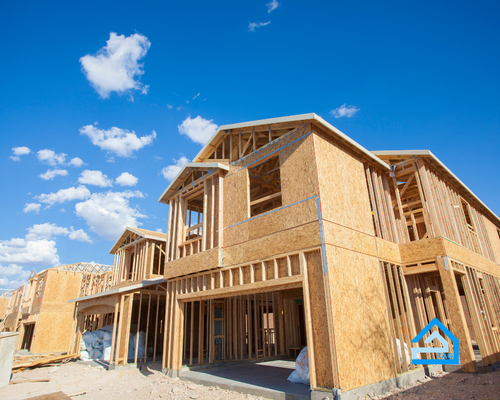 New construction home being framed in Mecklenburg County during a builder appraisal in Charlotte NC